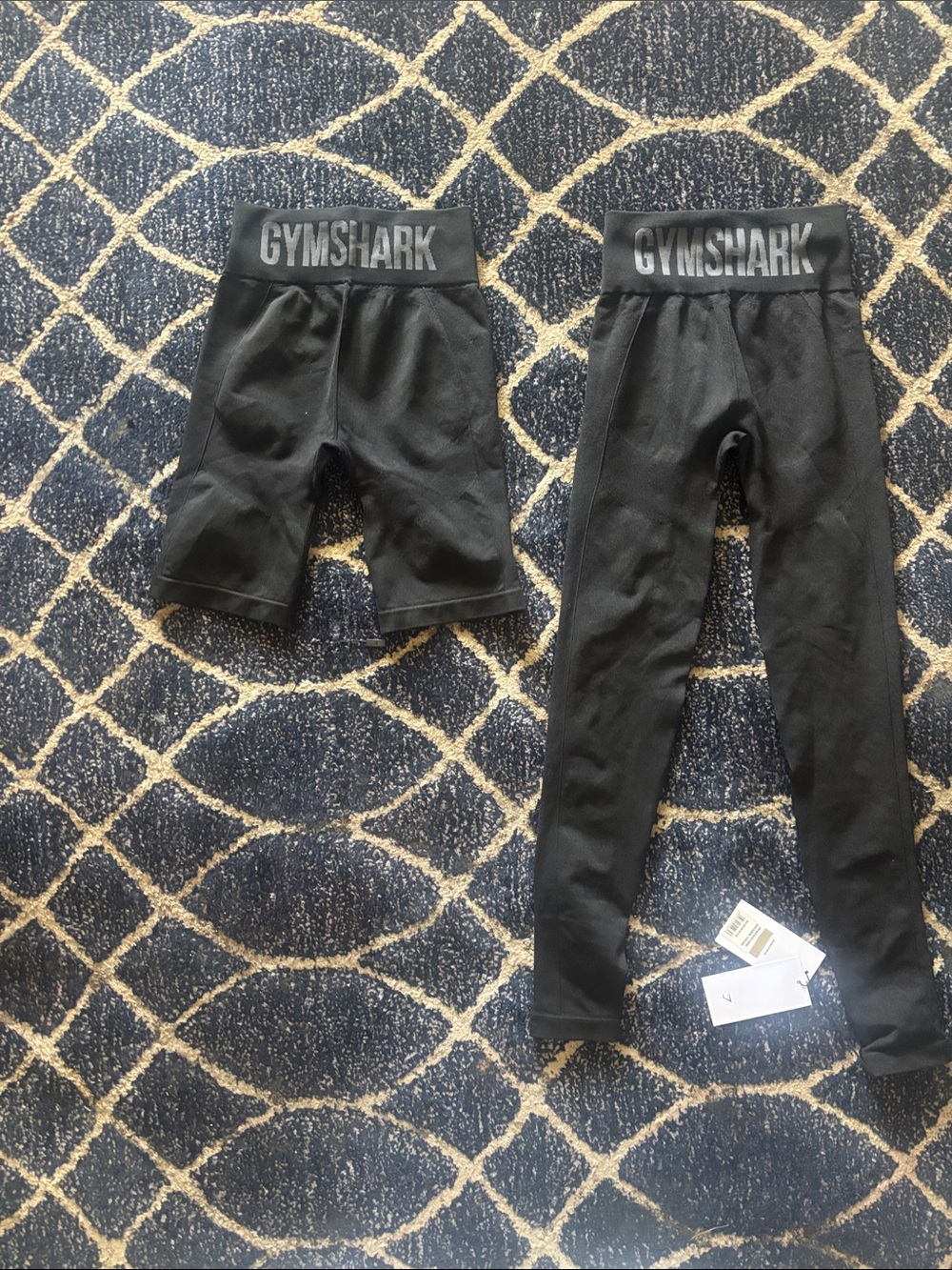 Gymshark Black Kids Active Leggings & Bike Shorts Set